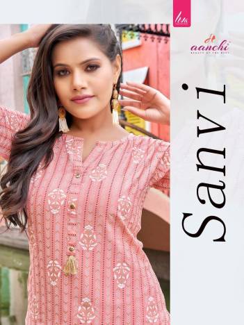 Sanvi By Aanchi Fancy Rayon Short Kurti Collection